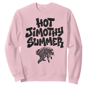 Hot Jimothy Summer Funny Viral Seattle Raccoon Graphic Sweatshirt Viral Trash Panda Meme TS02 Light Pink Print Your Wear