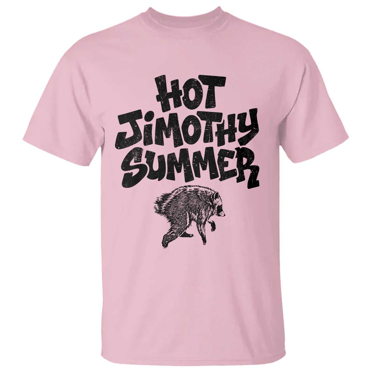 Hot Jimothy Summer Funny Viral Seattle Raccoon Graphic T Shirt Viral Trash Panda Meme TS02 Light Pink Print Your Wear