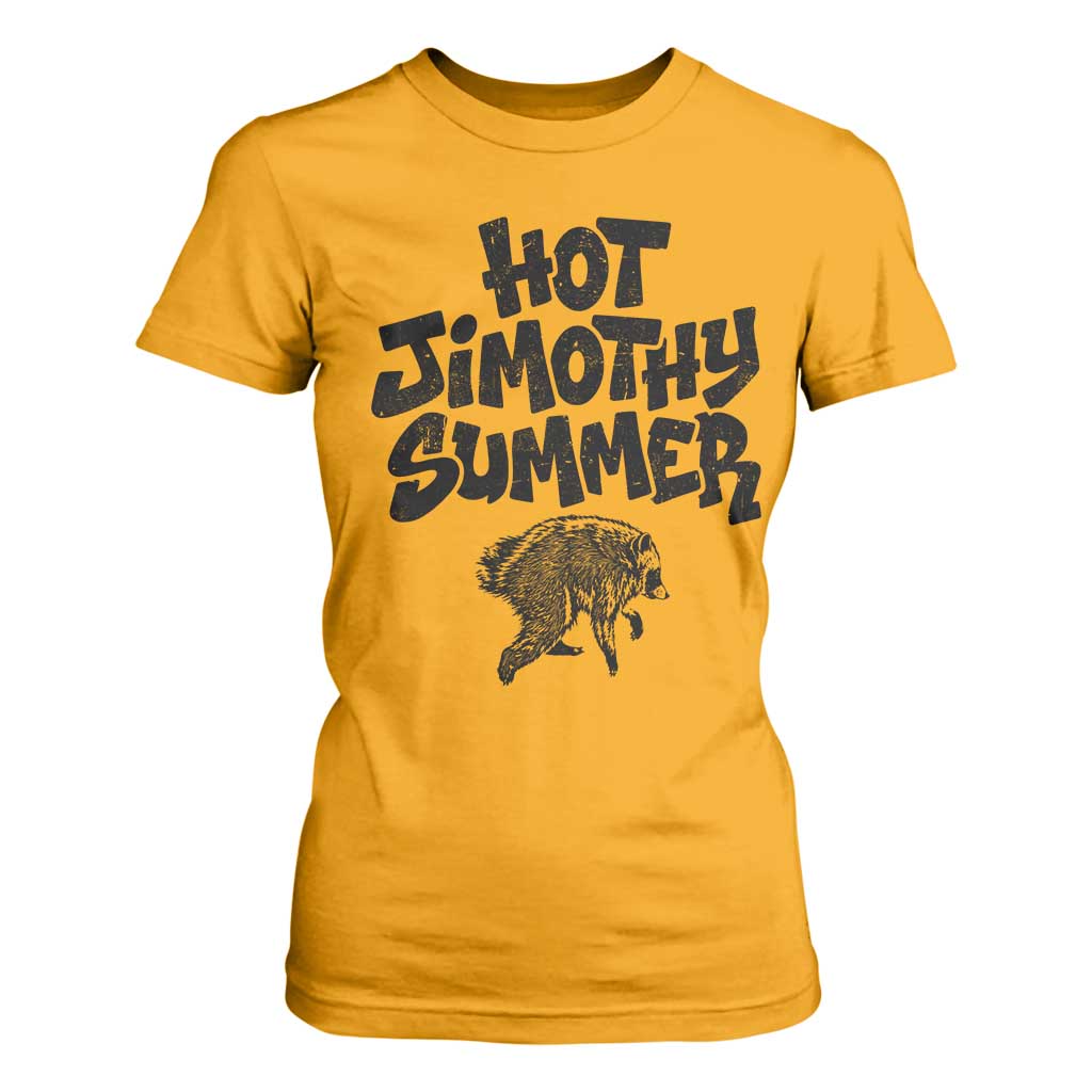 Hot Jimothy Summer Funny Viral Seattle Raccoon Graphic T Shirt For Women Viral Trash Panda Meme TS02 Gold Print Your Wear