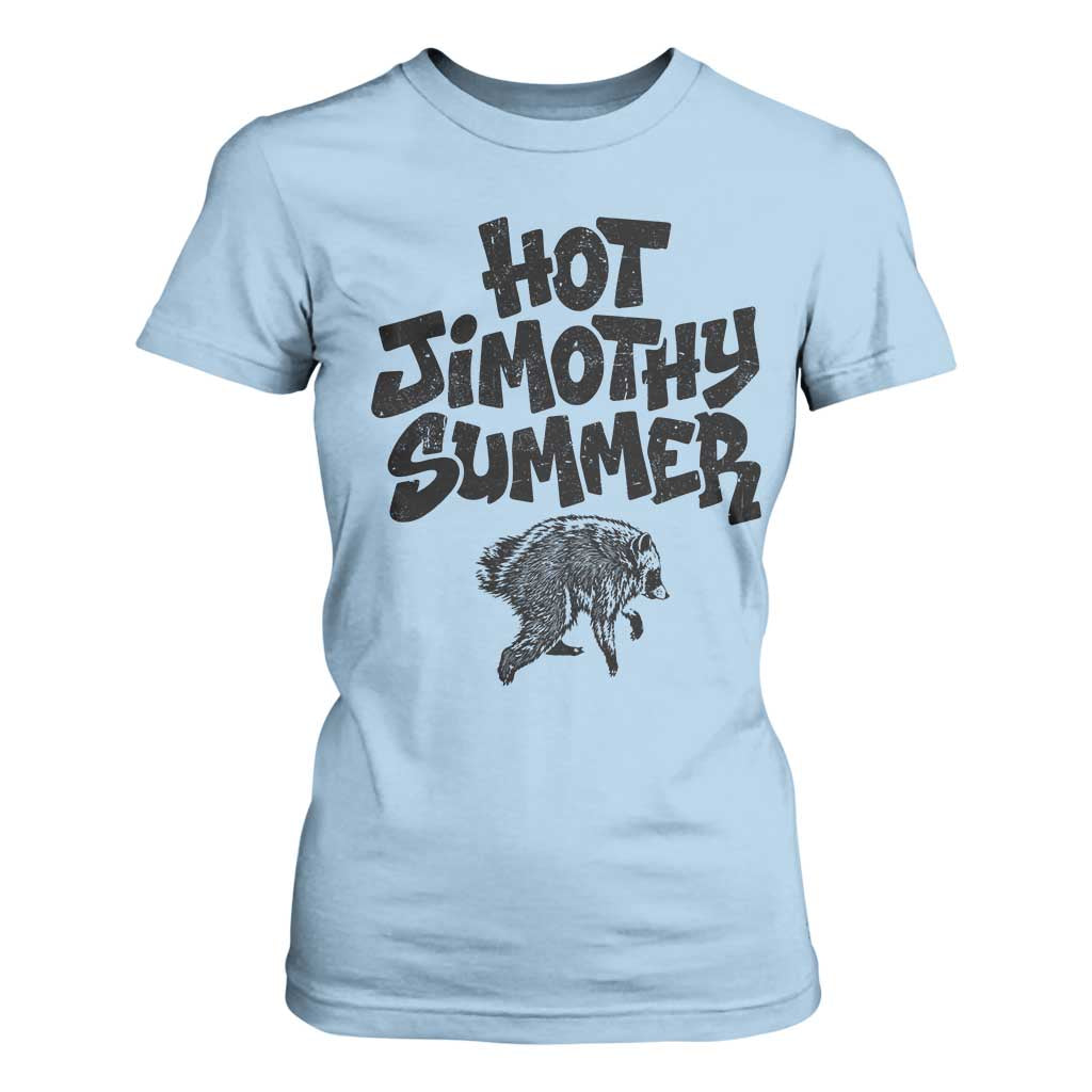Hot Jimothy Summer Funny Viral Seattle Raccoon Graphic T Shirt For Women Viral Trash Panda Meme TS02 Light Blue Print Your Wear