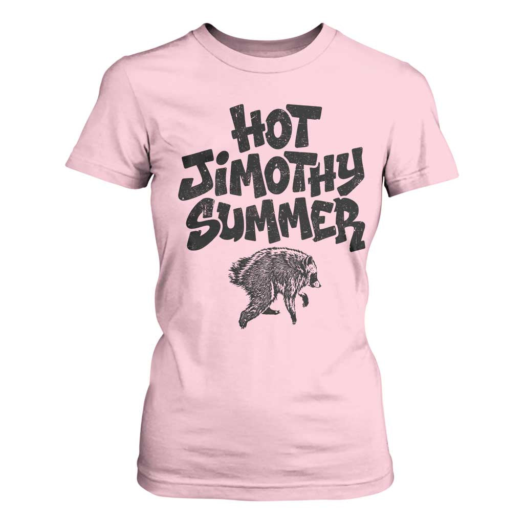 Hot Jimothy Summer Funny Viral Seattle Raccoon Graphic T Shirt For Women Viral Trash Panda Meme TS02 Light Pink Print Your Wear
