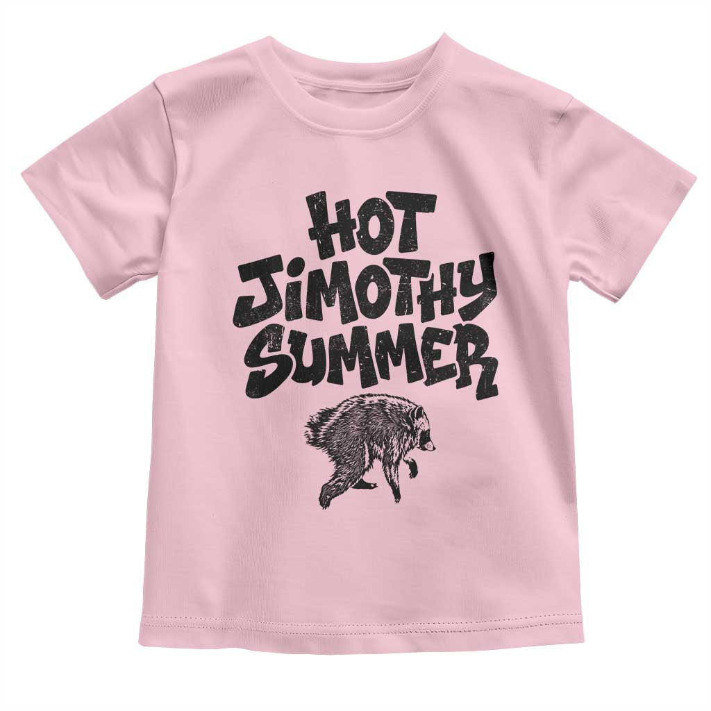 Hot Jimothy Summer Funny Viral Seattle Raccoon Graphic Toddler T Shirt Viral Trash Panda Meme TS02 Light Pink Print Your Wear