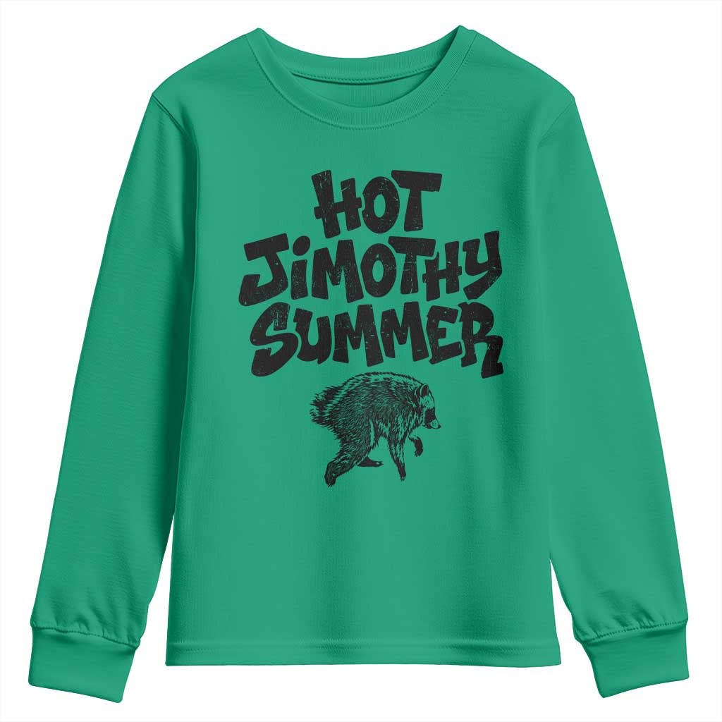 Hot Jimothy Summer Funny Viral Seattle Raccoon Graphic Youth Sweatshirt Viral Trash Panda Meme TS02 Irish Green Print Your Wear