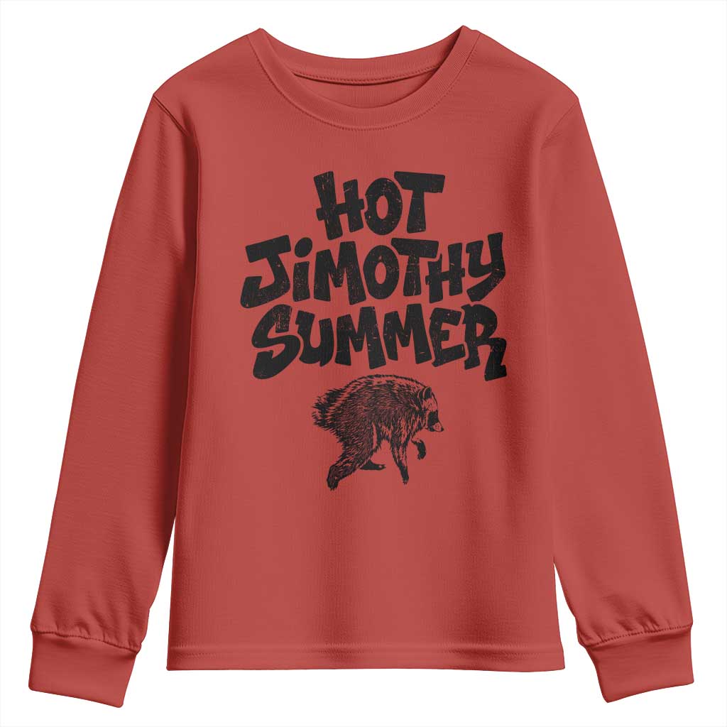 Hot Jimothy Summer Funny Viral Seattle Raccoon Graphic Youth Sweatshirt Viral Trash Panda Meme TS02 Red Print Your Wear