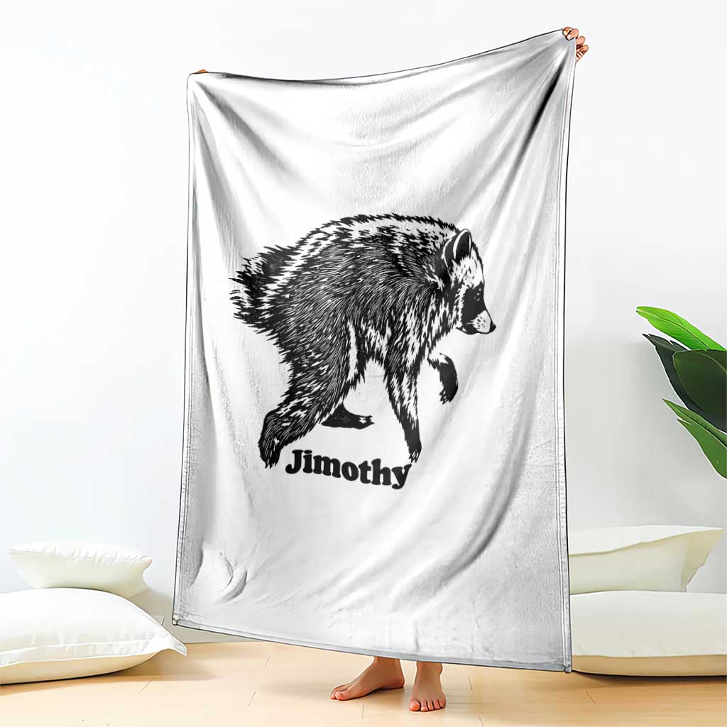 Jimothy Viral Seattle Raccoon Vintage Woodcut Style Graphic Throw Blanket Funny Trash Panda Wildlife Meme