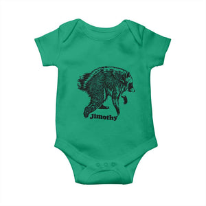 Jimothy Viral Seattle Raccoon Vintage Woodcut Style Graphic Baby Onesie Funny Trash Panda Wildlife Meme TS02 Irish Green Print Your Wear