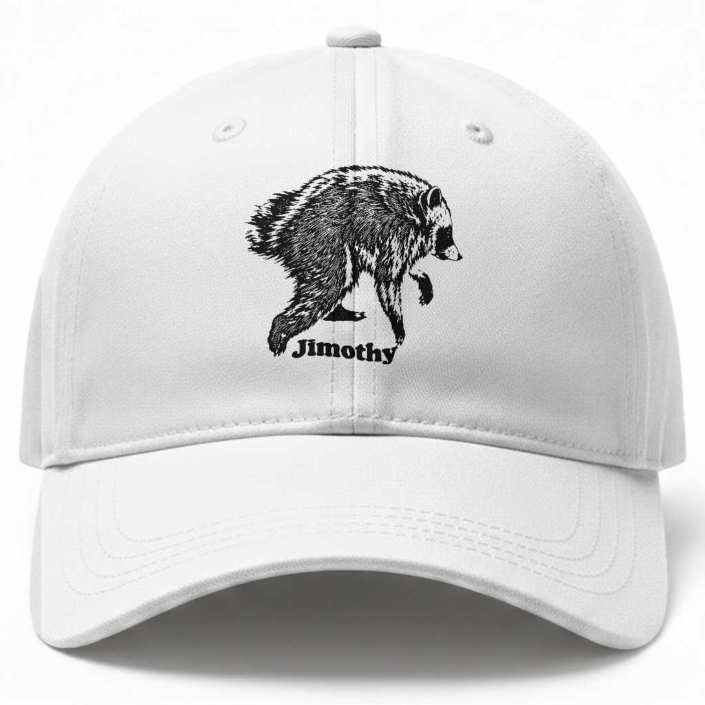 Jimothy Viral Seattle Raccoon Vintage Woodcut Style Graphic Baseball Cap Funny Trash Panda Wildlife Meme TS02 Print Your Wear