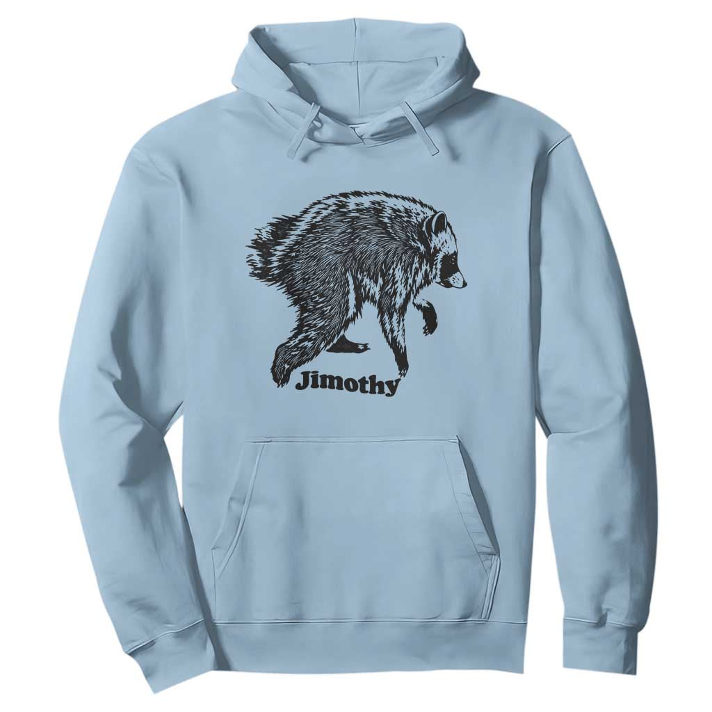 Jimothy Viral Seattle Raccoon Vintage Woodcut Style Graphic Hoodie Funny Trash Panda Wildlife Meme TS02 Light Blue Print Your Wear