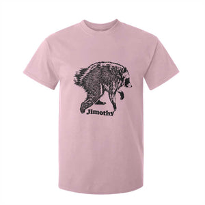 Jimothy Viral Seattle Raccoon Vintage Woodcut Style Graphic T Shirt For Kid Funny Trash Panda Wildlife Meme TS02 Light Pink Print Your Wear
