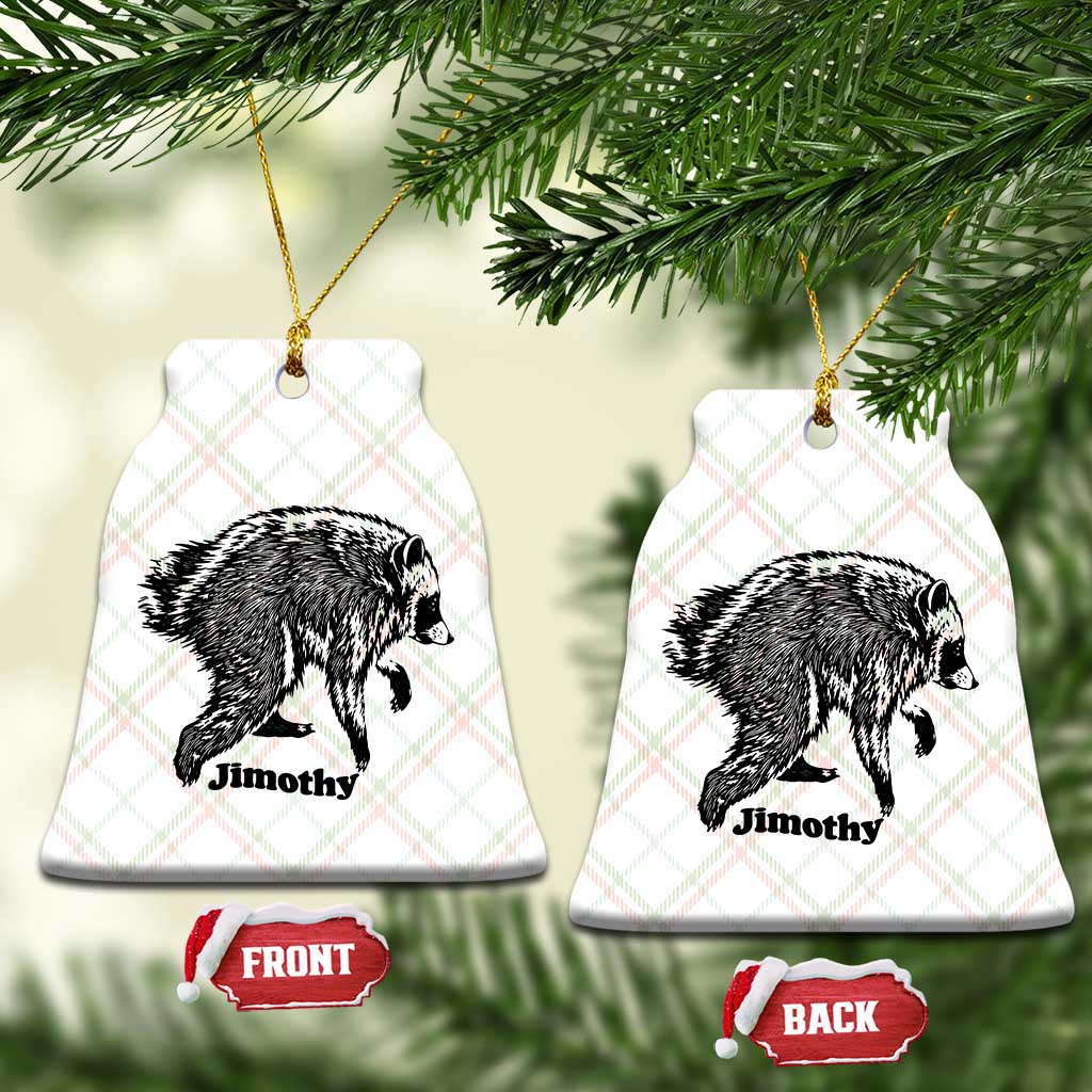 Jimothy Viral Seattle Raccoon Vintage Woodcut Style Graphic Ceramic Ornament Funny Trash Panda Wildlife Meme