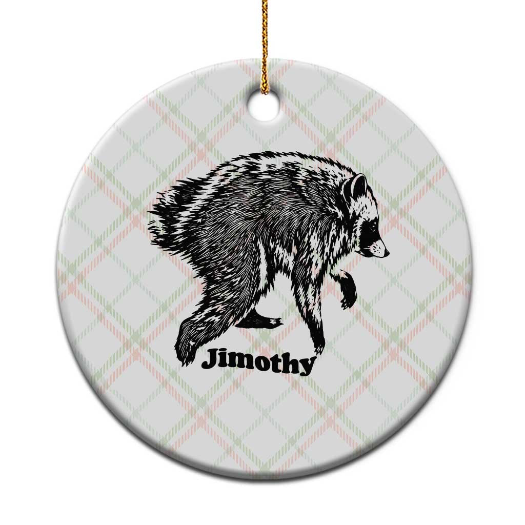 Jimothy Viral Seattle Raccoon Vintage Woodcut Style Graphic Ceramic Ornament Funny Trash Panda Wildlife Meme
