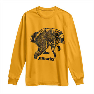 Jimothy Viral Seattle Raccoon Vintage Woodcut Style Graphic Long Sleeve Shirt Funny Trash Panda Wildlife Meme TS02 Gold Print Your Wear