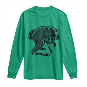 Jimothy Viral Seattle Raccoon Vintage Woodcut Style Graphic Long Sleeve Shirt Funny Trash Panda Wildlife Meme TS02 Irish Green Print Your Wear