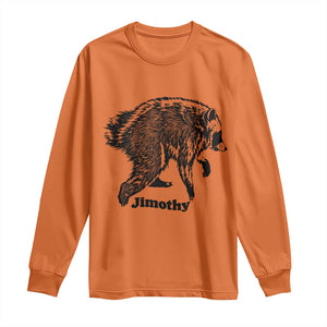 Jimothy Viral Seattle Raccoon Vintage Woodcut Style Graphic Long Sleeve Shirt Funny Trash Panda Wildlife Meme TS02 Orange Print Your Wear