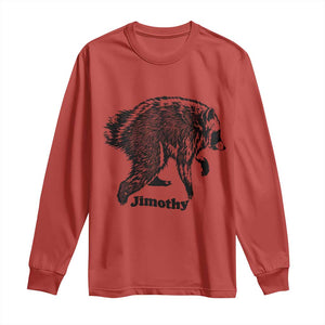 Jimothy Viral Seattle Raccoon Vintage Woodcut Style Graphic Long Sleeve Shirt Funny Trash Panda Wildlife Meme TS02 Red Print Your Wear
