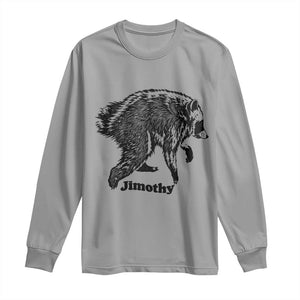 Jimothy Viral Seattle Raccoon Vintage Woodcut Style Graphic Long Sleeve Shirt Funny Trash Panda Wildlife Meme TS02 Sport Gray Print Your Wear