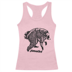 Jimothy Viral Seattle Raccoon Vintage Woodcut Style Graphic Racerback Tank Top Funny Trash Panda Wildlife Meme TS02 Light Pink Print Your Wear
