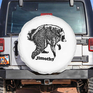 Jimothy Viral Seattle Raccoon Vintage Woodcut Style Graphic Spare Tire Cover Funny Trash Panda Wildlife Meme