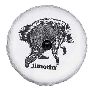 Jimothy Viral Seattle Raccoon Vintage Woodcut Style Graphic Spare Tire Cover Funny Trash Panda Wildlife Meme
