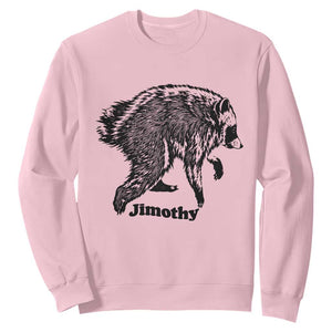 Jimothy Viral Seattle Raccoon Vintage Woodcut Style Graphic Sweatshirt Funny Trash Panda Wildlife Meme TS02 Light Pink Print Your Wear