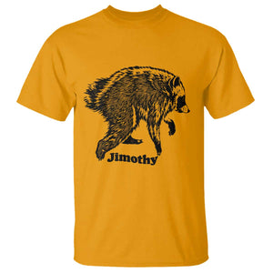 Jimothy Viral Seattle Raccoon Vintage Woodcut Style Graphic T Shirt Funny Trash Panda Wildlife Meme TS02 Gold Print Your Wear