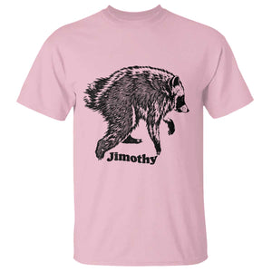 Jimothy Viral Seattle Raccoon Vintage Woodcut Style Graphic T Shirt Funny Trash Panda Wildlife Meme TS02 Light Pink Print Your Wear