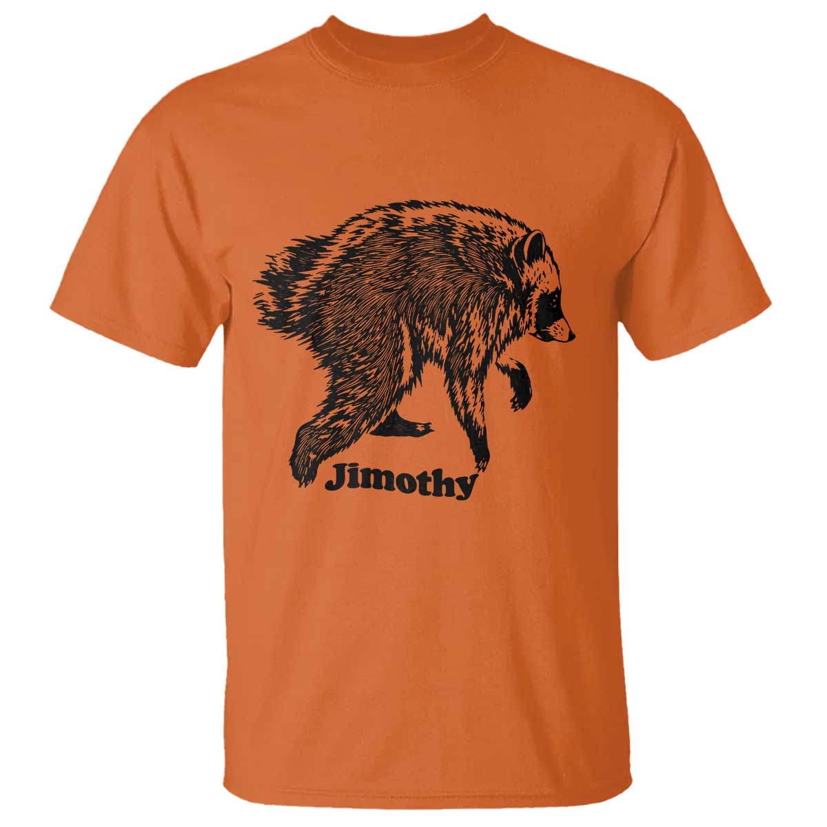 Jimothy Viral Seattle Raccoon Vintage Woodcut Style Graphic T Shirt Funny Trash Panda Wildlife Meme TS02 Orange Print Your Wear