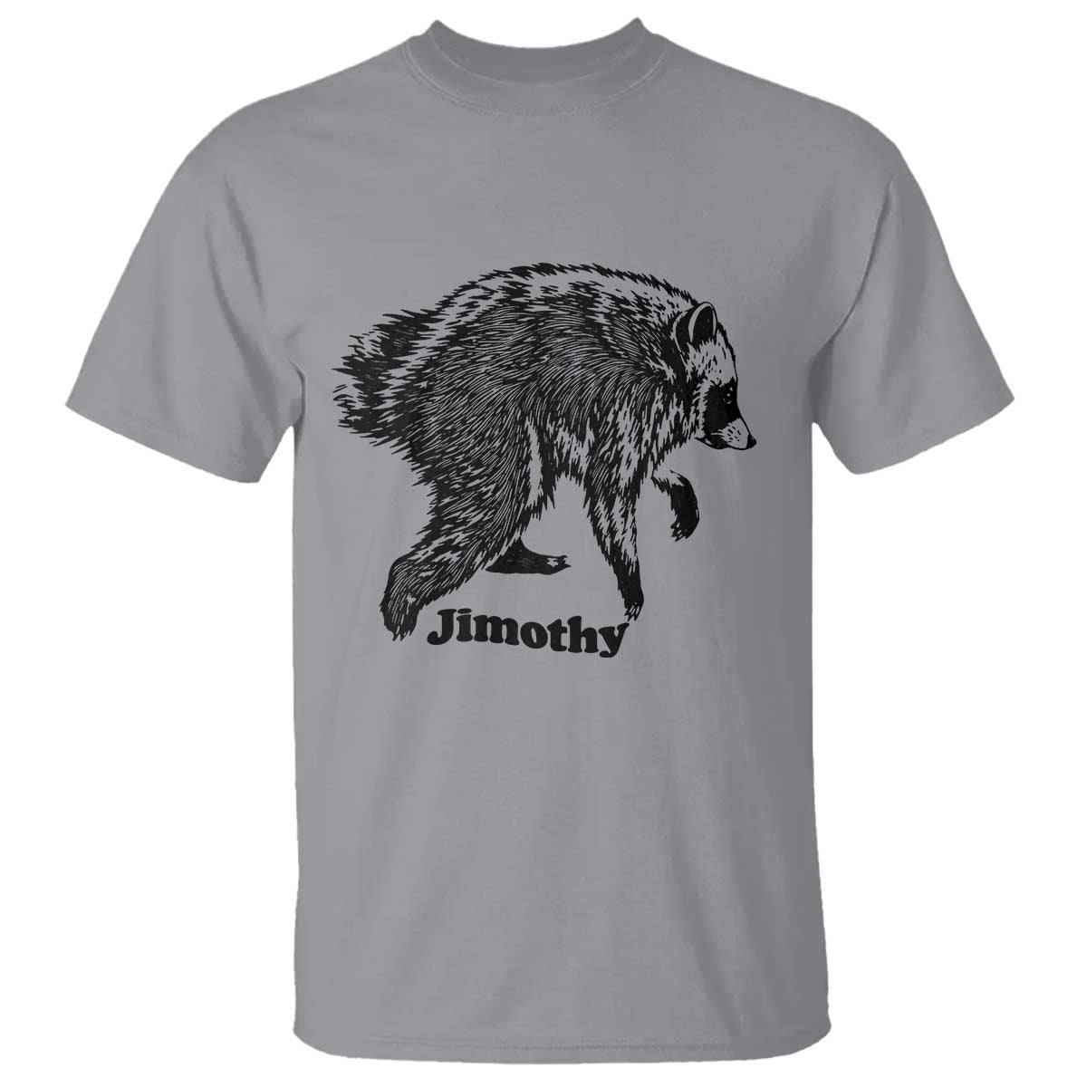 Jimothy Viral Seattle Raccoon Vintage Woodcut Style Graphic T Shirt Funny Trash Panda Wildlife Meme TS02 Sport Gray Print Your Wear