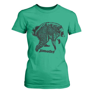 Jimothy Viral Seattle Raccoon Vintage Woodcut Style Graphic T Shirt For Women Funny Trash Panda Wildlife Meme TS02 Irish Green Print Your Wear