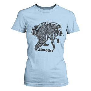 Jimothy Viral Seattle Raccoon Vintage Woodcut Style Graphic T Shirt For Women Funny Trash Panda Wildlife Meme TS02 Light Blue Print Your Wear