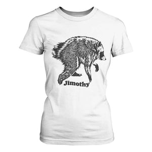 Jimothy Viral Seattle Raccoon Vintage Woodcut Style Graphic T Shirt For Women Funny Trash Panda Wildlife Meme TS02 White Print Your Wear