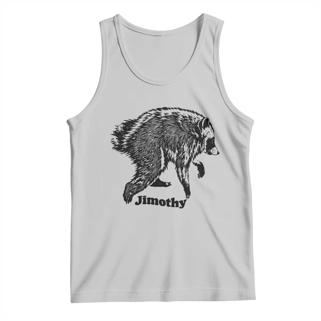 Jimothy Viral Seattle Raccoon Vintage Woodcut Style Graphic Tank Top Funny Trash Panda Wildlife Meme
