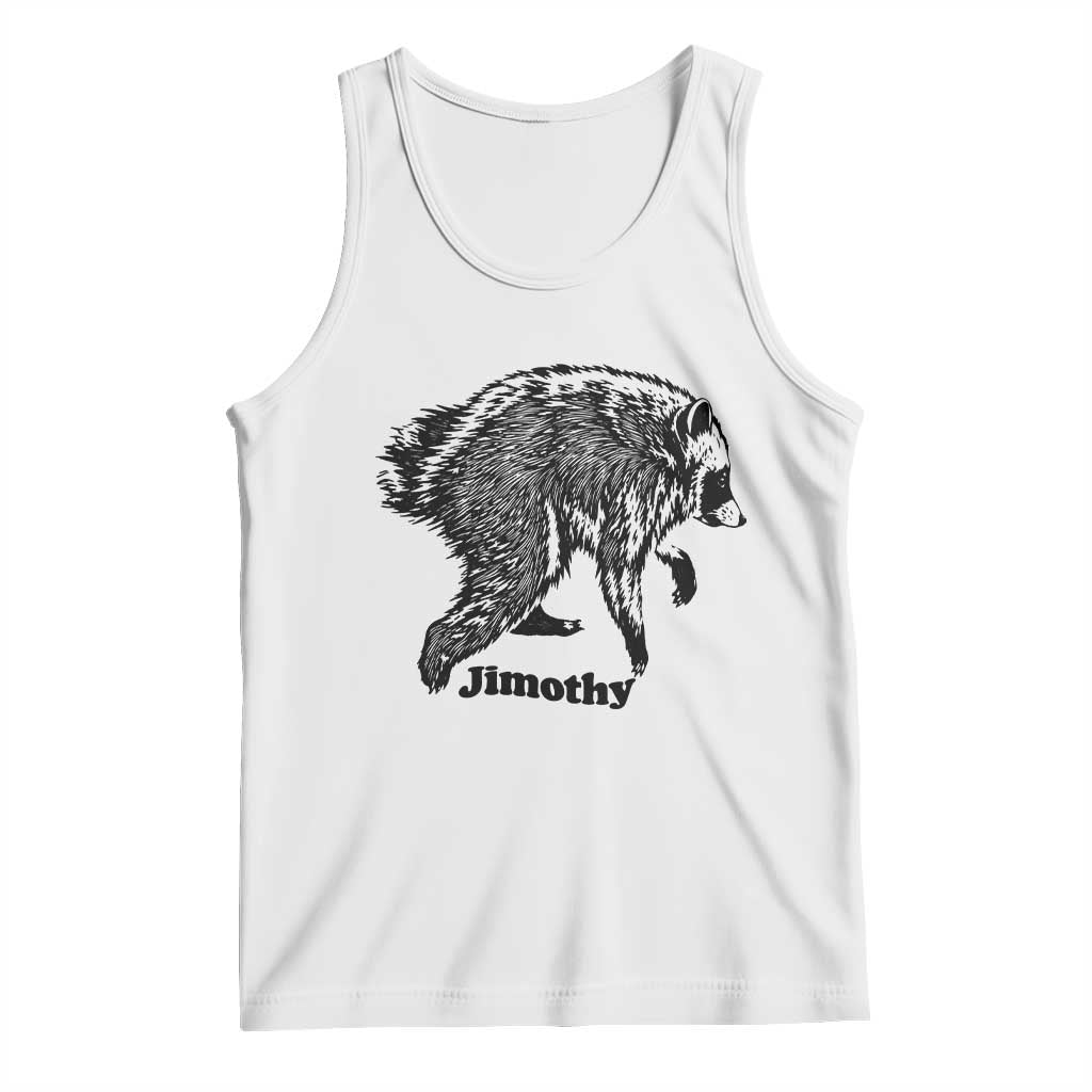 Jimothy Viral Seattle Raccoon Vintage Woodcut Style Graphic Tank Top Funny Trash Panda Wildlife Meme TS02 White Print Your Wear