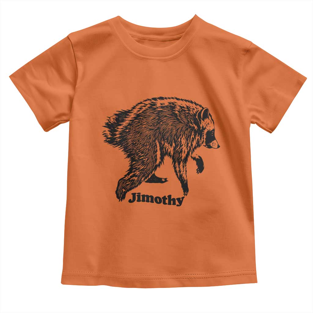 Jimothy Viral Seattle Raccoon Vintage Woodcut Style Graphic Toddler T Shirt Funny Trash Panda Wildlife Meme TS02 Orange Print Your Wear