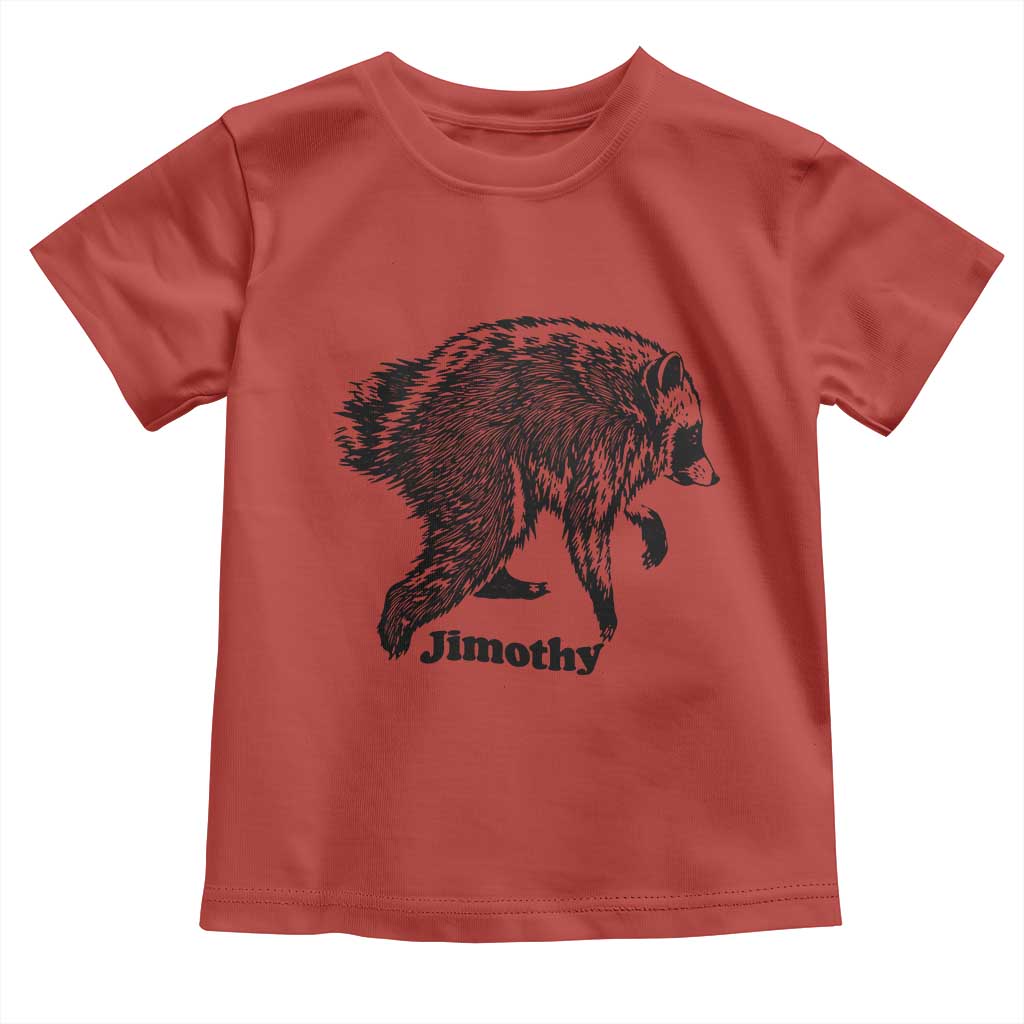 Jimothy Viral Seattle Raccoon Vintage Woodcut Style Graphic Toddler T Shirt Funny Trash Panda Wildlife Meme TS02 Red Print Your Wear