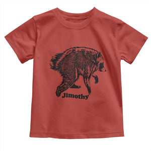 Jimothy Viral Seattle Raccoon Vintage Woodcut Style Graphic Toddler T Shirt Funny Trash Panda Wildlife Meme TS02 Red Print Your Wear