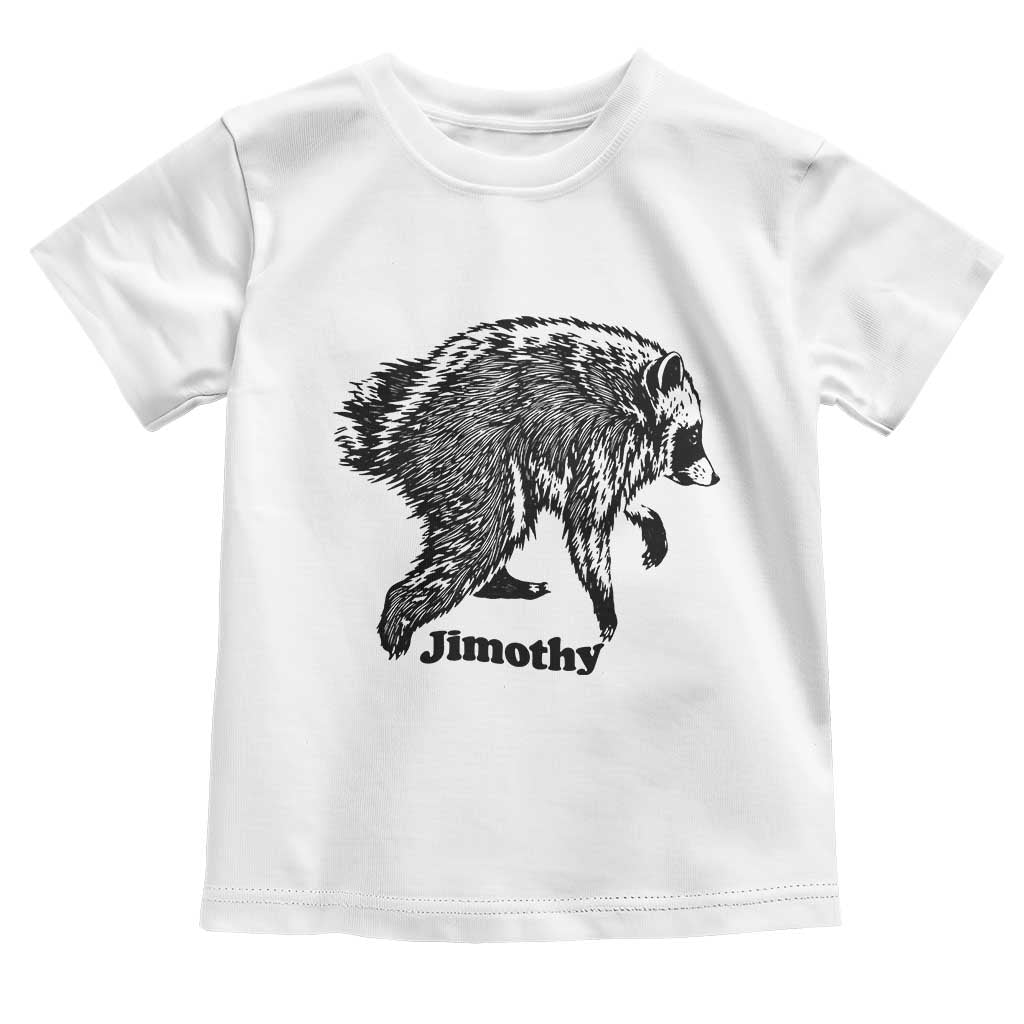 Jimothy Viral Seattle Raccoon Vintage Woodcut Style Graphic Toddler T Shirt Funny Trash Panda Wildlife Meme TS02 White Print Your Wear