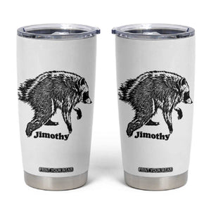 Jimothy Viral Seattle Raccoon Vintage Woodcut Style Graphic Tumbler Cup Funny Trash Panda Wildlife Meme