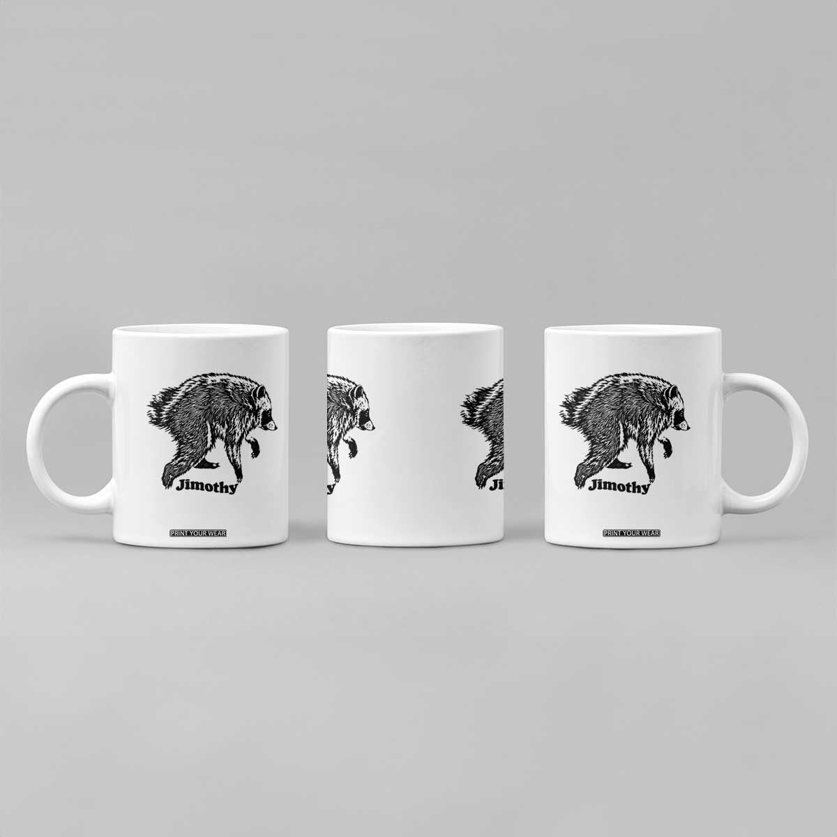 Jimothy Viral Seattle Raccoon Vintage Woodcut Style Graphic Coffee Mug Funny Trash Panda Wildlife Meme