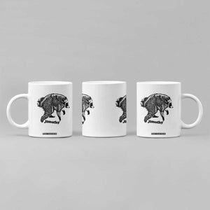 Jimothy Viral Seattle Raccoon Vintage Woodcut Style Graphic Coffee Mug Funny Trash Panda Wildlife Meme