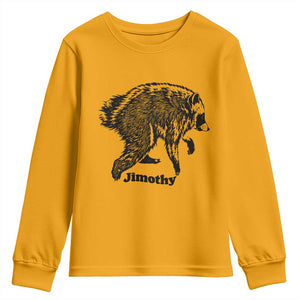 Jimothy Viral Seattle Raccoon Vintage Woodcut Style Graphic Youth Sweatshirt Funny Trash Panda Wildlife Meme TS02 Gold Print Your Wear