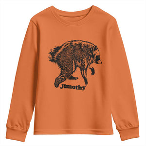 Jimothy Viral Seattle Raccoon Vintage Woodcut Style Graphic Youth Sweatshirt Funny Trash Panda Wildlife Meme TS02 Orange Print Your Wear