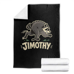 Funny Running Jimothy the Raccoon Throw Blanket Viral Seattle Trash Panda Meme TS02 Black Print Your Wear