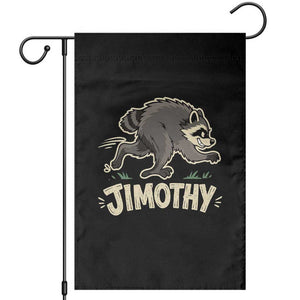 Funny Running Jimothy the Raccoon Garden Flag Viral Seattle Trash Panda Meme TS02 Black Print Your Wear