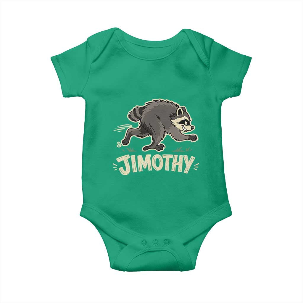 Funny Running Jimothy the Raccoon Baby Onesie Viral Seattle Trash Panda Meme TS02 Irish Green Print Your Wear