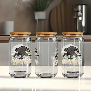 Funny Running Jimothy the Raccoon Glass Can Viral Seattle Trash Panda Meme TS02 Print Your Wear