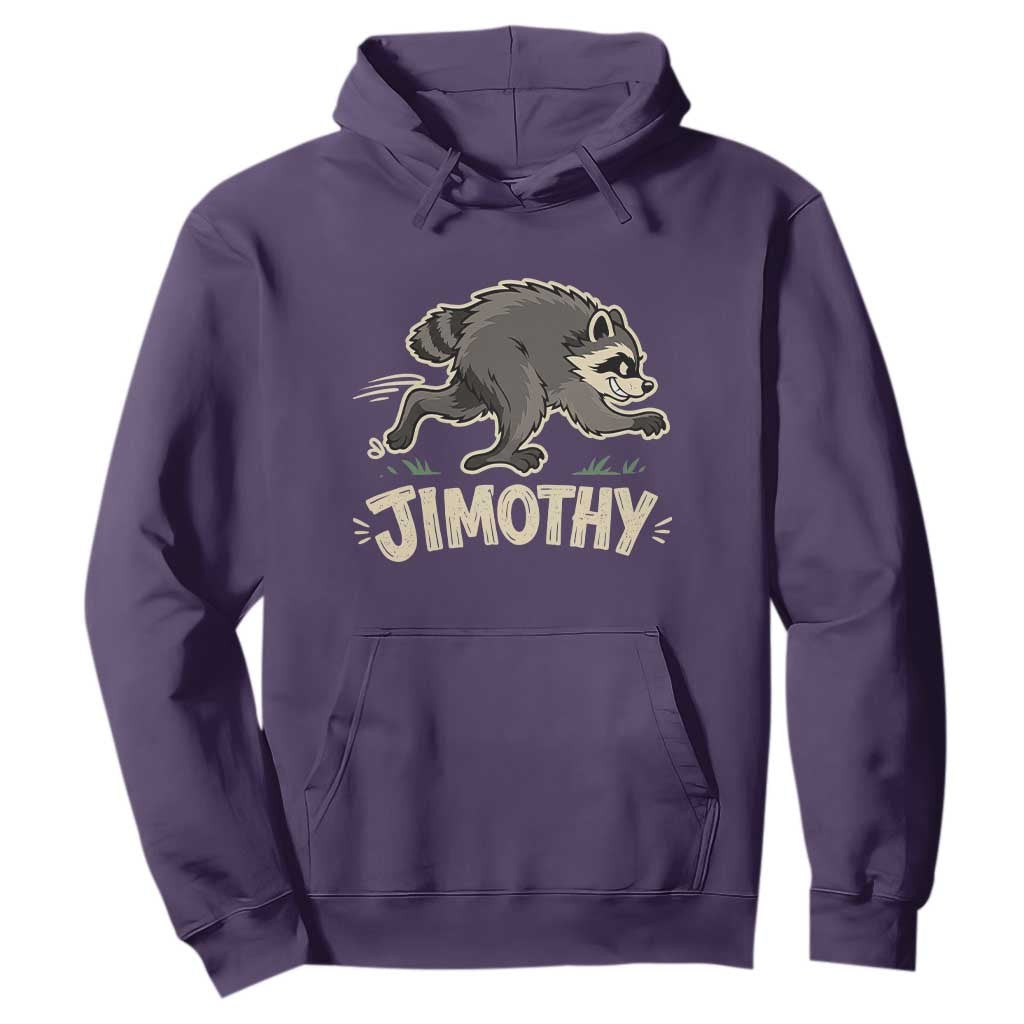 Funny Running Jimothy the Raccoon Hoodie Viral Seattle Trash Panda Meme TS02 Purple Print Your Wear