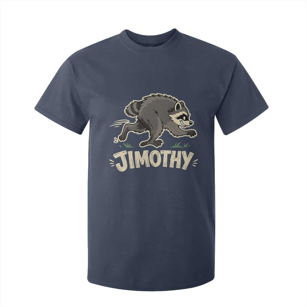 Funny Running Jimothy the Raccoon T Shirt For Kid Viral Seattle Trash Panda Meme TS02 Navy Print Your Wear