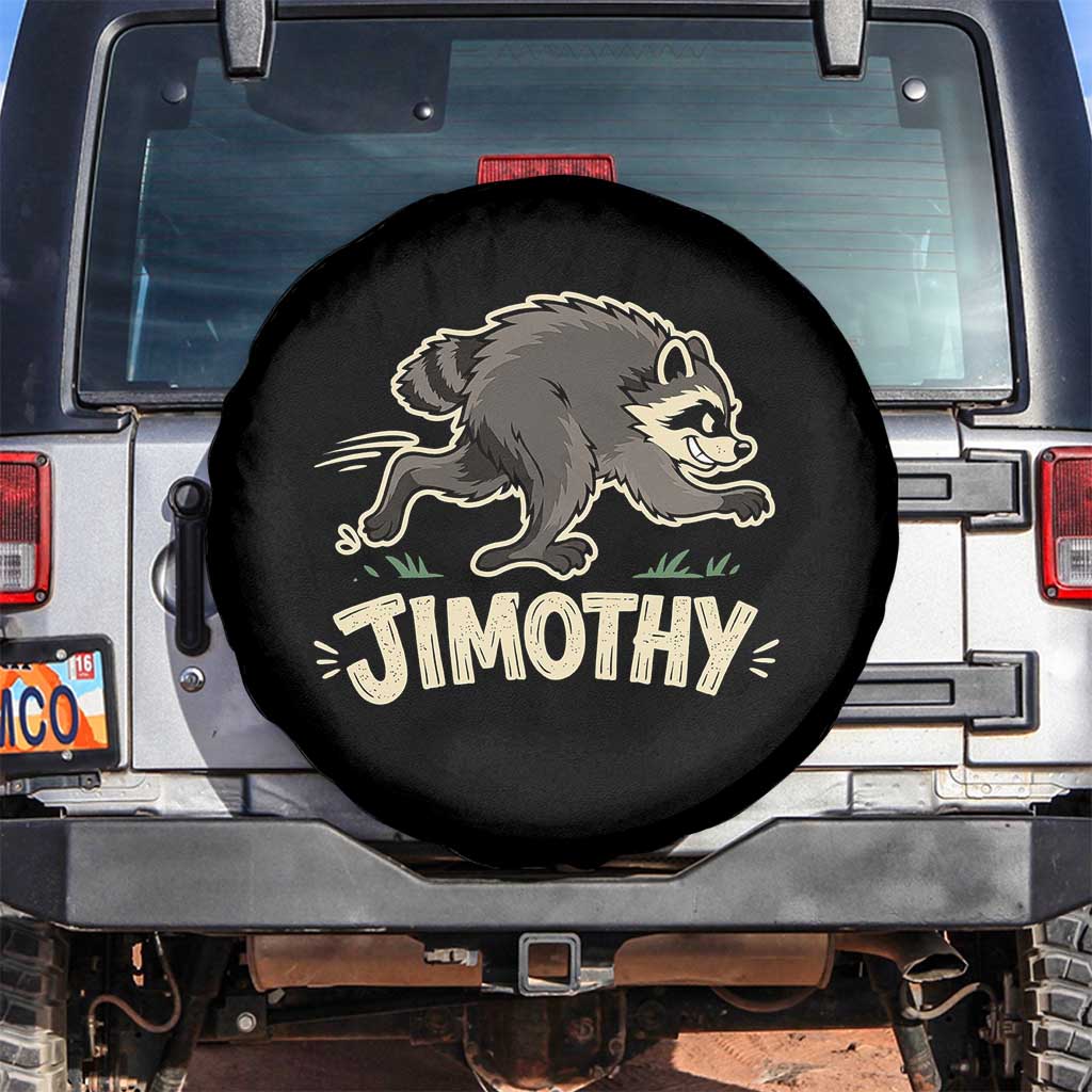 Funny Running Jimothy the Raccoon Spare Tire Cover Viral Seattle Trash Panda Meme TS02 No hole Black Print Your Wear