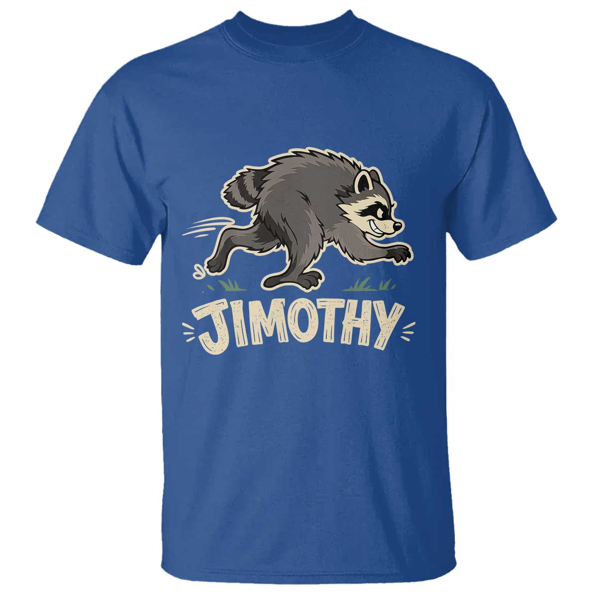 Funny Running Jimothy the Raccoon T Shirt Viral Seattle Trash Panda Meme TS02 Royal Blue Print Your Wear
